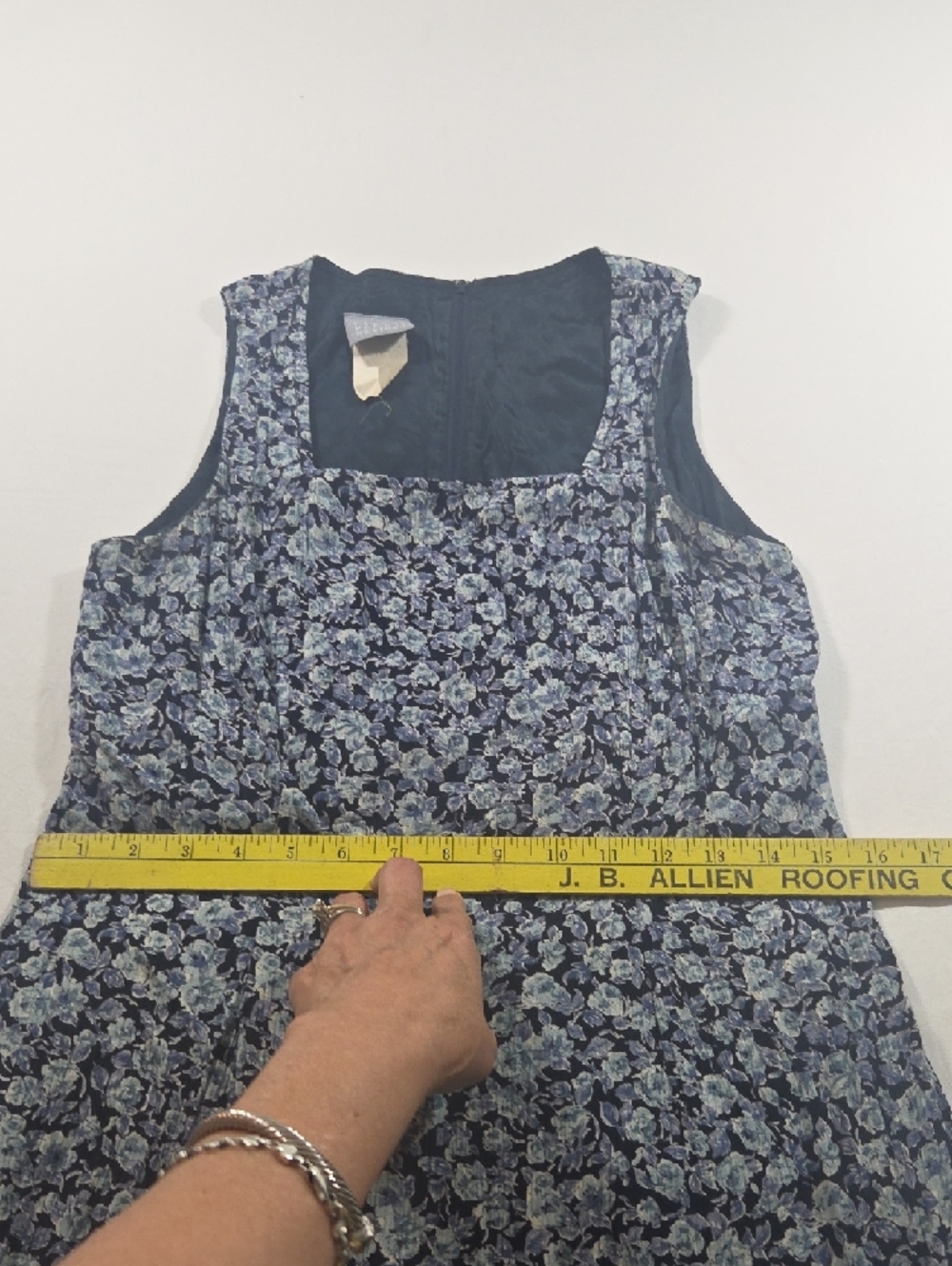 Rabbit Rabbit Rabbit Square-Neck Floral Maxi Dress Navy Light Blue Colorblock - Picture 11 of 11